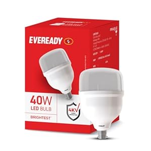 Eveready 40W LED Hammer Bulb | High CRI & High Efficiency | Energy Efficient | Mercury-Free | 4KV Surge Protection | 100 Lumens Per Watt |Cool Day Light (6500K) b22d