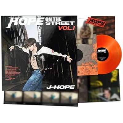 j-hope - HOPE ON THE STREET VOL.1 LP Out Sleeve + Inner Sleeve + Photo Card + Paper Kiyring + Film Photo + Lyric Card + 2 Extra Photocards