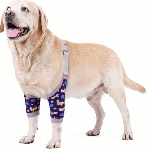 Image of Dog Elbow Braces, Small, Medium, and Large Dog Shoulder Braces with mesh Pads, Dog Elbow Braces are Used to aid Wound Healing and Prevent Licking (Blue, 65-75 pounds)