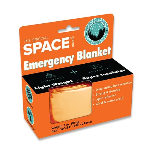 Grabber Space Brand Emergency Blanket – Orange/Silver – Waterproof and Windproof Fi