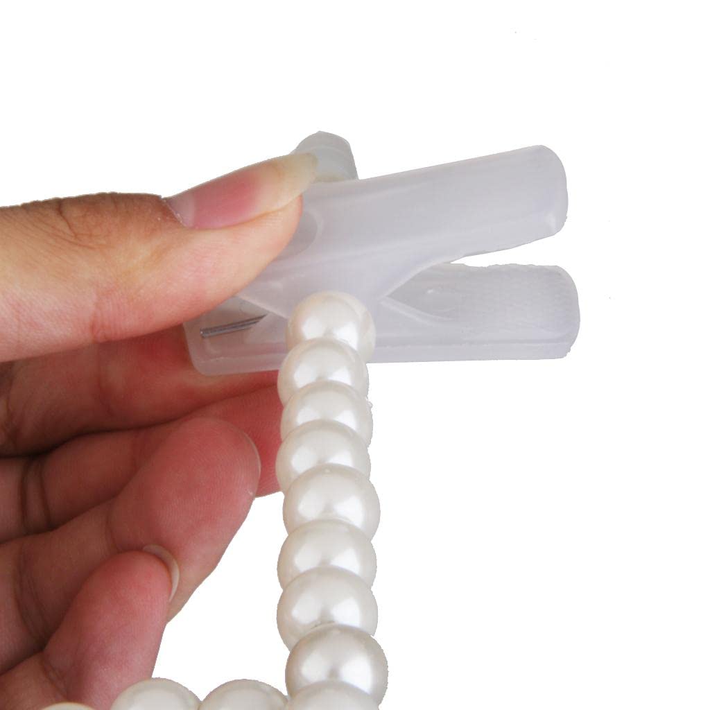 Cosqueros de Falda de pantalón de unión, 12x de Ropa de plástico Blanca de Perla Perchas de pantalón