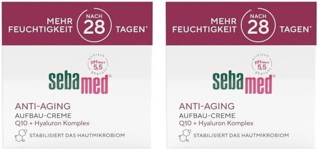 SEBAMED Anti-Aging Aufbau-Creme für Männer und Frauen, Tagescreme, Tagespflege, Anti-Falten-Creme, mindert die Faltentiefe, beugt der Hautalterung vor, mit Q10 und Hyaluron Komplex, 50 ml