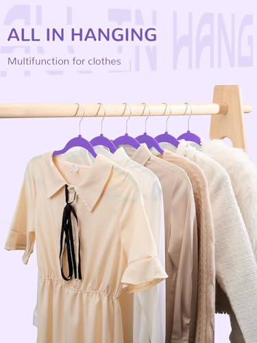 Image of Slim Plastic Hangers for Clothes - Heavy Duty Non-Velvet Hangers with 360 Swivel Chrome Hook & Non Slip Notches - Ideal for Dresses Coats Shirts Jackets & More (Standard, 36)