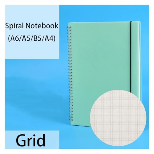 Cahier à spirale B5 quadrillé vert carnet de notes et journal de papeterie scolaire - 2