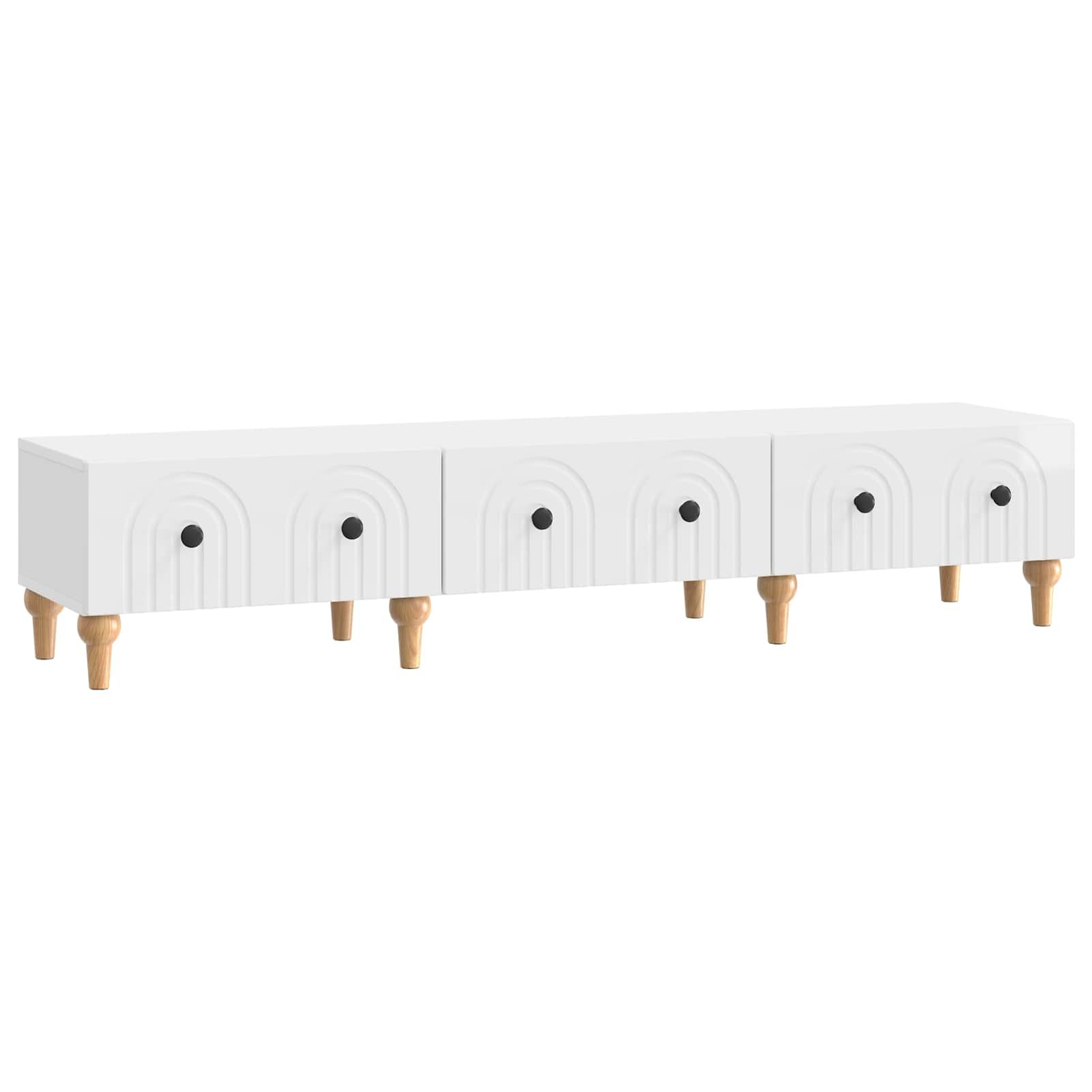 Meuble TV moderne blanc avec grande capacité de stockage pour salon épuré