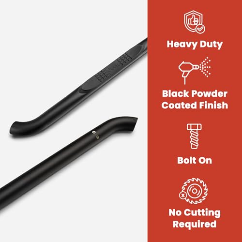 Jeep Licensed by Redrock 3-Inch Round Curved Side Step Bars with Jeep Logo Compatible for 07-18 Jeep Wrangler JK 2-Door - Thumbnail 4