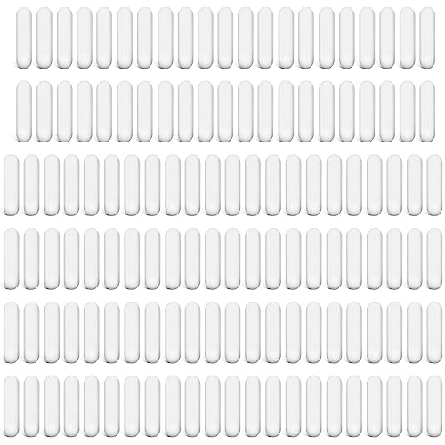 Image of Weewooday 130 Pieces PTFE Magnetic Mixer Stirrer Bar, White Color Stainless Steel Laboratory PTFE Stir Plate Bar, Mixing Plate Magnet Stick (30 Mm / 1.18 Inch)