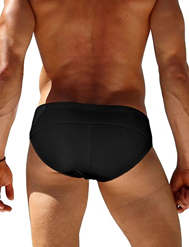 AIEOE Men’s Swim Briefs Low Rise Quick Dry Swimsuit Athletic Training Swimwear Hook and Eye3