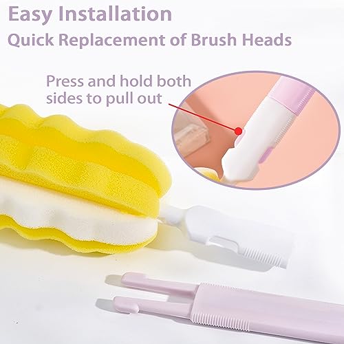 Image of 8PCS Bottle Brush Replacement Sponge Heads Environmental Protection Cup Cleaner Brush Sponge Replacement Heads Suitable for INVODA Sponge Bottle Brushes (8 Brush Heads)