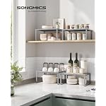 SONGMICS Set of 2 Metal Spice Racks, Stackable Expandable Shelf Risers - Image 2