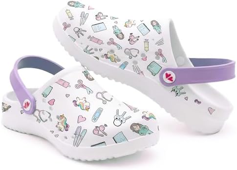 Nurse is Love Clogs Damen - Leichte Eva Clogs, Lässige Mode-Schuhe | Originelles Geschenk für Sie | Lustiges Design