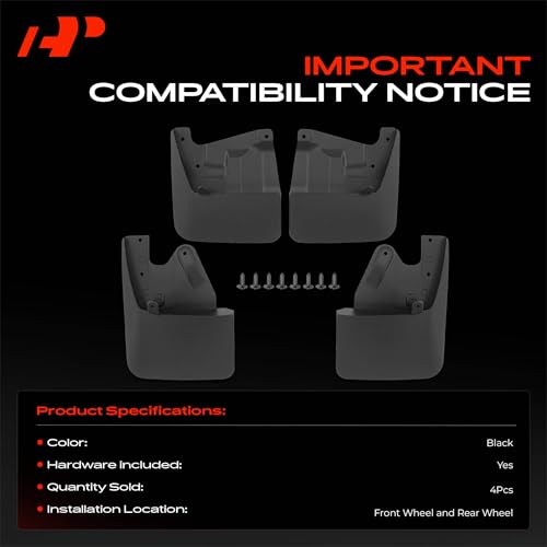 A-Premium Mud Flaps for Toyota Tundra 2022 2023 2024 2025 2026, No Drilling Required Mud Guards with Hardware Accessories, Set of 4 Front & Rear Splash Guards(Not fits SR Models) by A-Premium - Used condition - Image 3