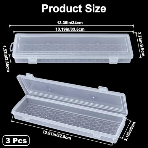 Image of GORGECRAFT 3Pcs Translucent Plastic Paint Brush Holders Paintbrush Case Organizers Drawing Tools Storage Box Long Watercolor Pen Pencil Container Buckle Design for Artist Art Crafts Office Supplies
