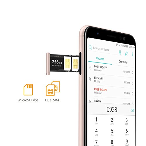 Asus ZenFone Max (ZB555KL-S425-2G16G-GD) - 5.5”Hd+ 2GB RAM 16GB Storage LTE Unlocked Dual SIM Cell Phone - US Warranty - Sunlight Gold