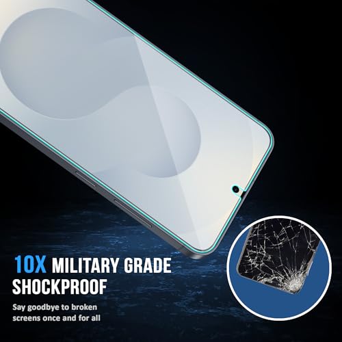 Image of ArmourPro Premium Borderless Tempered Glass for Samsung Galaxy S25, Samsung S24, HD Clear Screen Protector, Anti-Dust Speaker Mesh, 9H Hardness, Edge-to-Edge Fit, Case Friendly & Cable Protector