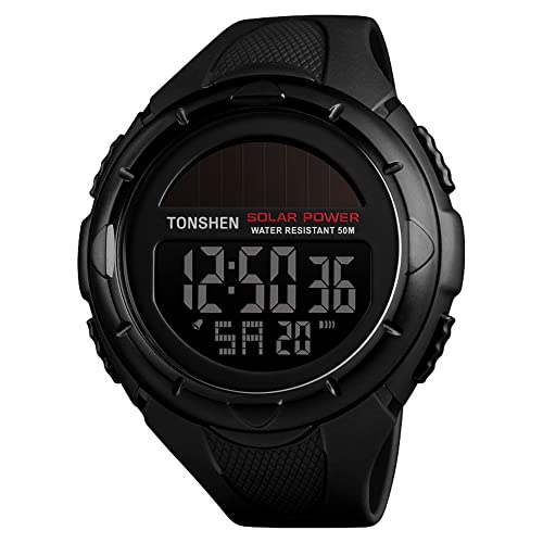 TONSHEN Orologio Sportivo Solare Digitale Nero