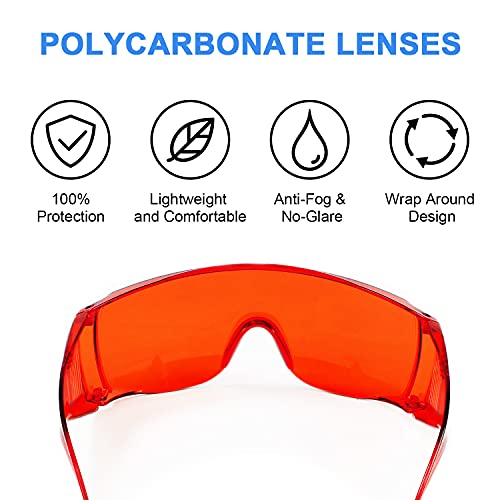 EZGO Dental Lab Safety Glasses, Anti-Fog Goggle Eyewear Protective Eye Shield Safety Glasses for Teeth Whitening Curing Light - Imagem 8