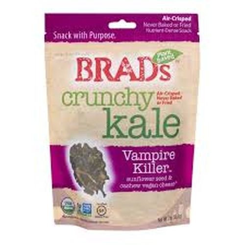 BRAD'S PLANT BASED, Crunchy Kale, Og2, Vamp Kll, Pack of 6, Size 2 OZ, (Gluten Free Vegan Wheat Free Yeast Free 95%+ Organic)