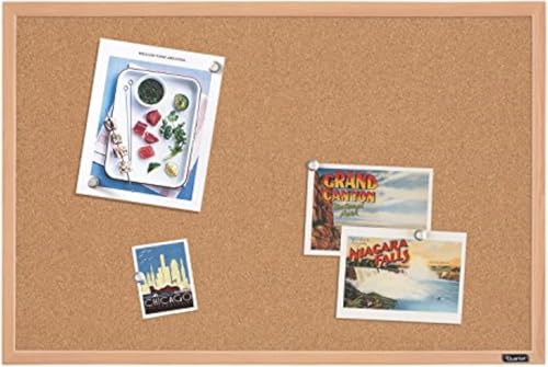 Quartet Natural Cork Bulletin Board, 35" x 23", Wood Finish MDF Frame, Self-healing Cork (2642638035) image 2