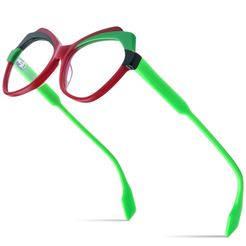 MUTYNE Mehrfarbige Acetat-Brillengestelle für Damen, Cat-Eye-Brillen, trendige Brillen