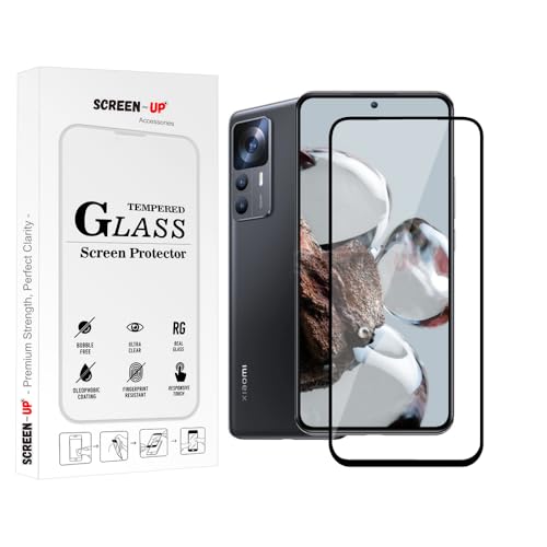 Image of ScreenUp Tempered Glass For Xiaomi 12T - Ultra Clear, 9H Scratch Resistant, Full Coverage, Easy Install Screen Protector