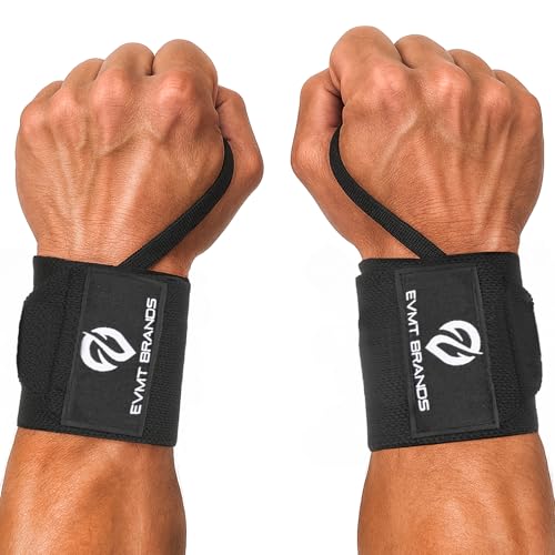 EVMT Brands Polsiere per sollevamento pesi di alta qualità, 50,8 cm, resistenti cinghie da polso per sollevamento pesi, supporto per il polso migliorato, cinghie di sollevamento ideali e polsiere per