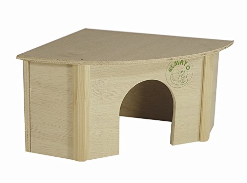Preisvergleich Produktbild Elmato 10030 Eckhaus für Meerschweinchen, natur, 23 x 23 x 13 cm