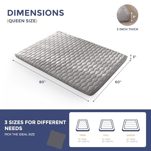 Image of MAXYOYO Japanese Floor Futon Mattress Queen Size, 3 inch Thicken Mattress