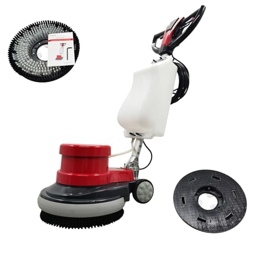 WYDDDARY 1100W Red Floor Polisher Commercial Floor Cleaner Polishing Machine Carpet Buffer Scrubber with 3gal Water Tank and 17