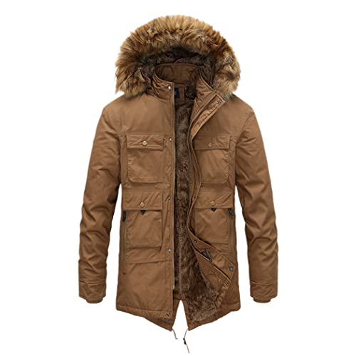 Parka d'hiver homme chaude et épaisse en polaire à capuche Haitpant L