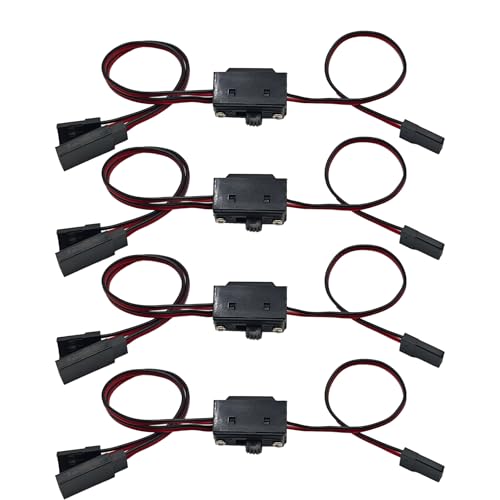 Chanjorlin 4 Pack RC JR Style On and Off Switch JR Futaba Style 3 Way Power Receiver Wires for...