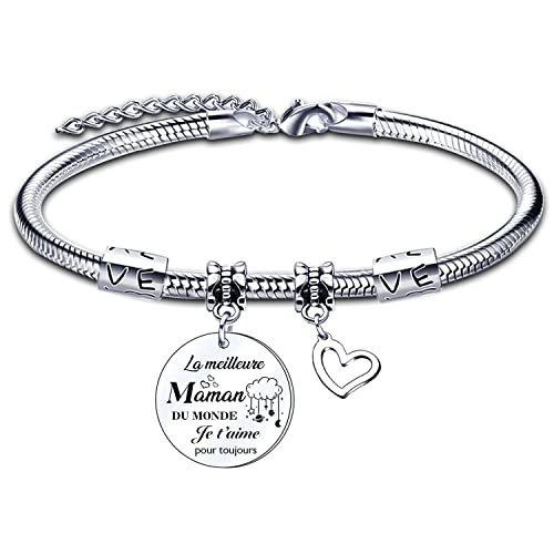 ZYMGUO Cadeau Maman Bracelet -Cadeaux Maman Bracelet pour Maman Cadeau Noël/Cadeau d'anniversaire/Cadeau fete des meres (6)