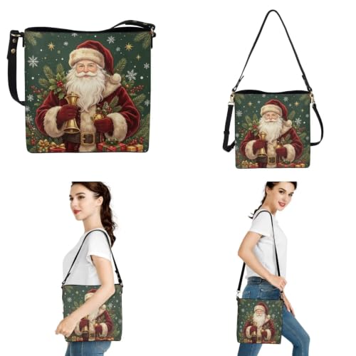 Image of HUGS IDEA Leather Purses and Handbag for Women Bucket Bag with Wrist Wallet 2 Packs