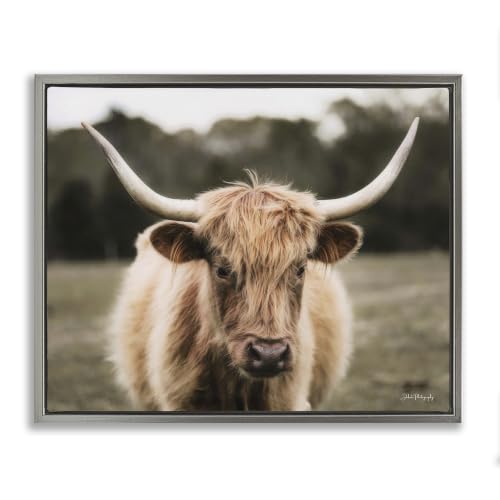 'Peaceful Cattle Rural Open Farmland'| Floating Frame Canvas Art