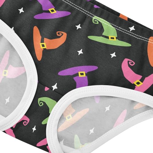 Little Girl Underwear Toddler Panties Kids Undies Halloween Witch Hat Soft Cotton Briefs 2T-8Y4