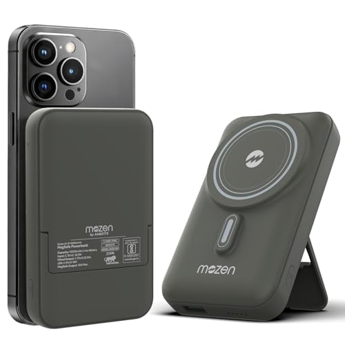 Image of Mozen by Amkette Surge Air S1 10000mAh Power Bank | MagSafe Power Bank Fast Charging | 22.5W USB-C Input /Output + 18W USB-A | 15W Qi Wireless for Android & iPhone | 1 Year Warranty