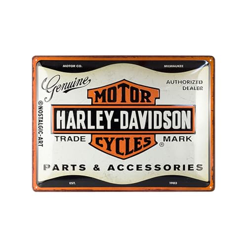 Nostalgic-Art Plaque rétro, 30 x 40 cm, Harley-Davidson – Parts & Accessoires – Idée cadeau pour motards, Official License Product (OLP), en métal,...