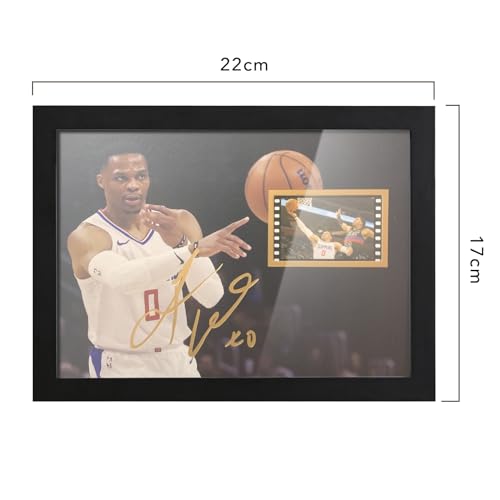 veratwo Signed Westbrook Basketball Poster Framed Photo Gift 8x6 Inches,with 1x 35mm Film Display,Cool Basketball Memorabilia Birthday Christmas Gifts for Boys/Men/Clippers Fans - Thumbnail 2