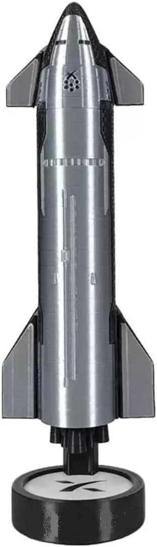 SpaceX Starship Model Stunning Tail Flame Lamp Effect NASA Rocket Model Desktop Ornament Perfect Aerospace Collectible Gift for Adult Space Lovers