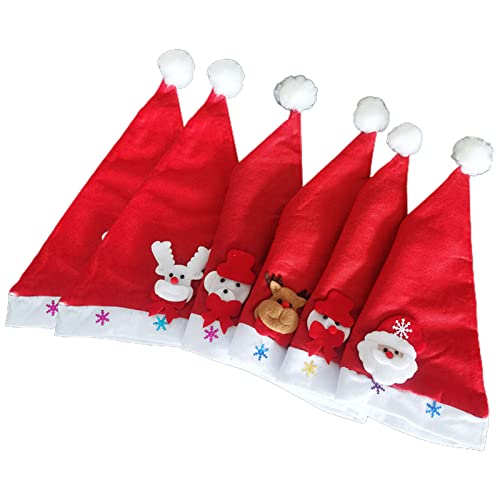 6 gorros de Navidad arrugados de Papá Noel, regalos cálidos de invierno, suministros de gorro con luz LED, capa de Papá Noel
