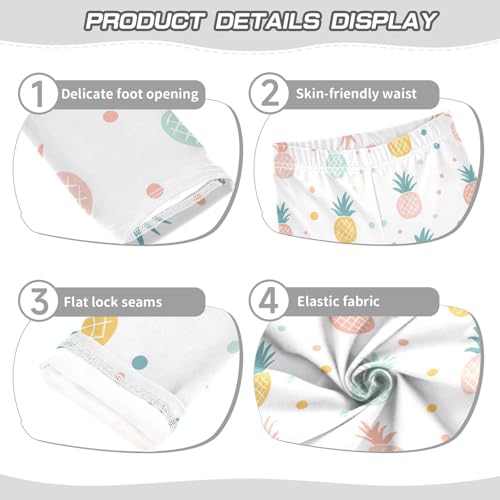 Wusikd Cute Pineapples Girls' Leggings Toddler Doodles Colors Kids Yoga Pants Dance Active Tights 4T3