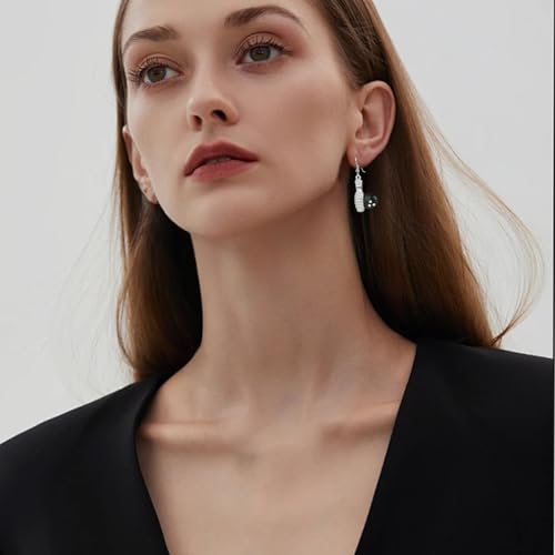 UNIFT Bowling Earrings for Women Alloy Chic Fashion Sports Style Bowling Ball with Diamonds Dangle Earrings Bowling Ball Lover Jewelry Gift, silver2