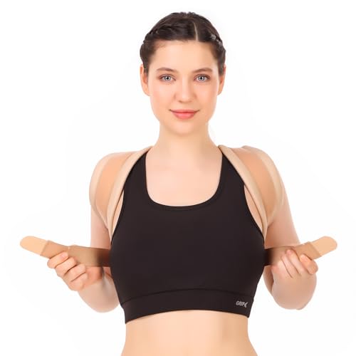 Image of Clavicle Support Fully Adjustable Upper Back Support Durable Posture Brace for Shoulder (S)