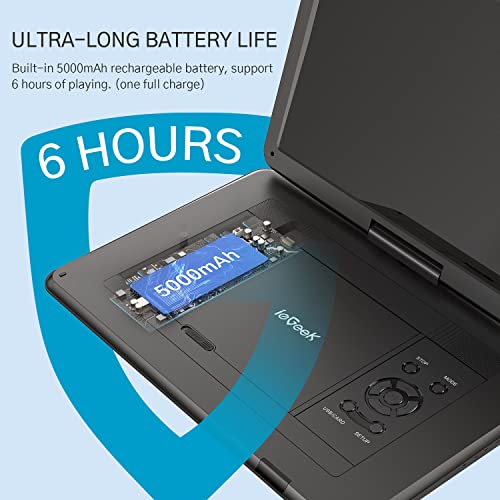 Lecteur DVD portable HD USB SD de 17,5 pouces écran rotatif ieGeek - 3