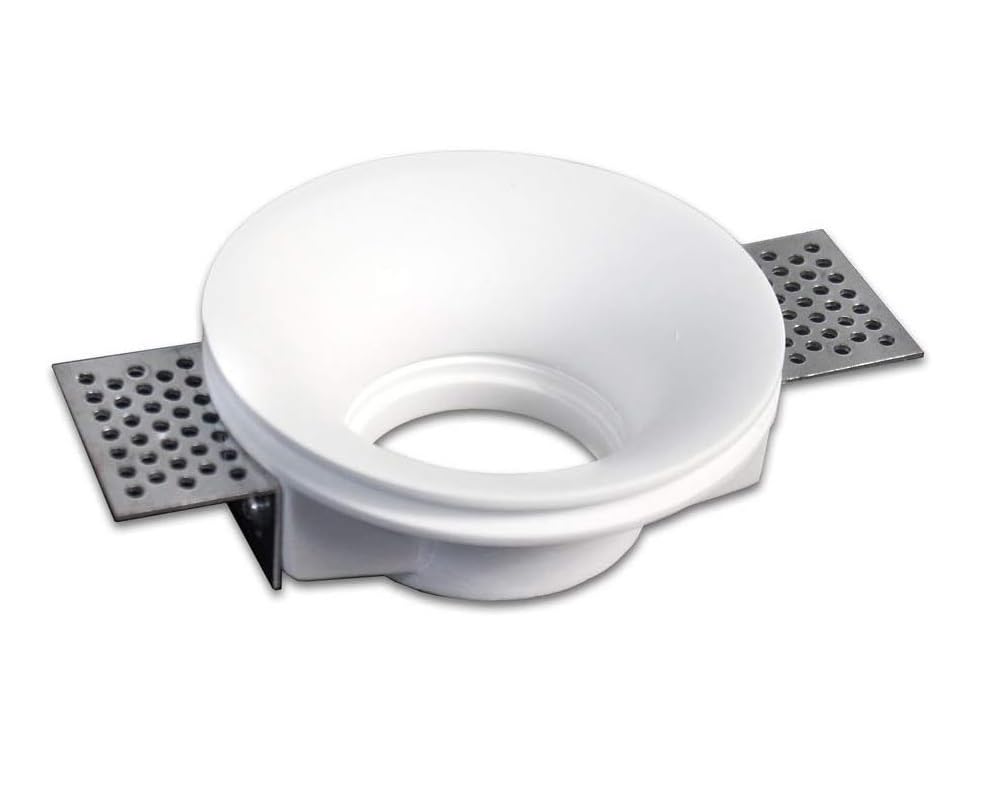 10 pezzi Portafaretto da incasso in gesso a scomparsa, compatibile con faretti GU10, foro incasso Ø105mm, design minimalista per soffitti in cartongesso (10)