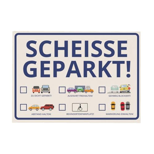 trendaffe Scheisse Geparkt! Comic Edition Notizblock für die Windschutzscheibe im 50er Set