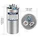 Meamaz 45+5uf±6% 45/5 MFD AC Capacitor 370/440V 50/60Hz CBB65B Dual Run Circular Start Capacitor,Use for AC Motor Start or Heat Pump or A/C Condenser or Compressor,5 Years Warranty Free Replacement
