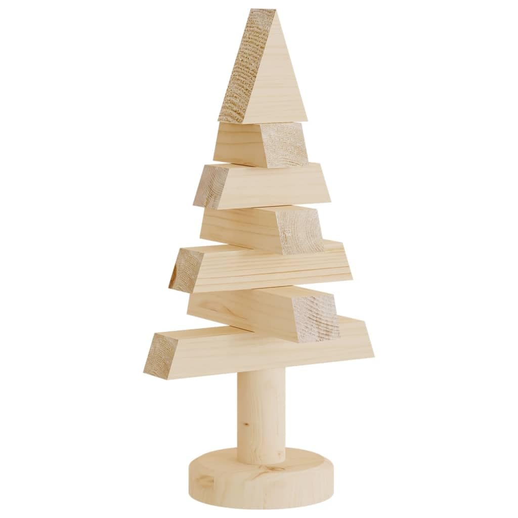 Alberi di Natale decorativi in legno, 2 pezzi, 30 cm, in legno massello di pino con supporto, per interni ed esterni protetti, festivi, smontabili, salvaspazio, ideali per l'Avvento e