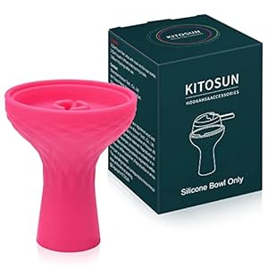Hookah Bowl Phunnel Shisha Bowl – Kitosun Hookah Accessories 70 Degree Durable Silicon Hookah Head 15-18 Grams Flavors for Smoking Work Great with Lotus Heat Management Device (Pink)