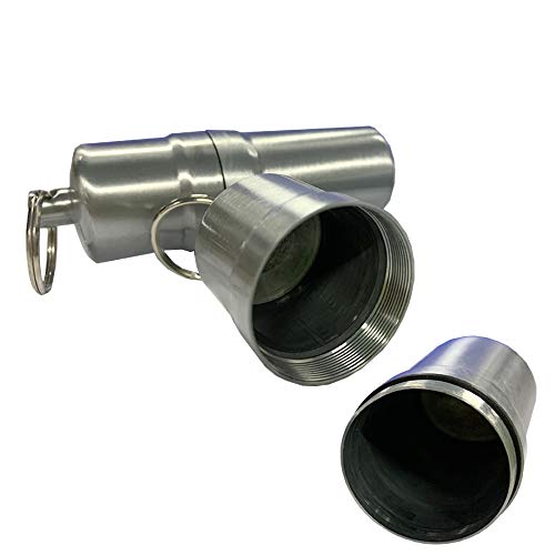 Preisvergleich Produktbild Schlüsselanhänger Zigarettenetui (2 Stücke), Zigarettenetui Mini Aluminium Schlüsselanhänger für Herren Frauen wasserdichte Runde Zigaretten Taschen Box